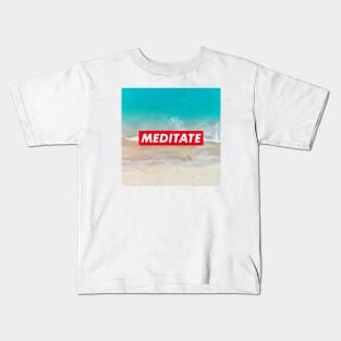 Meditate blue ocean Kids T-Shirt
